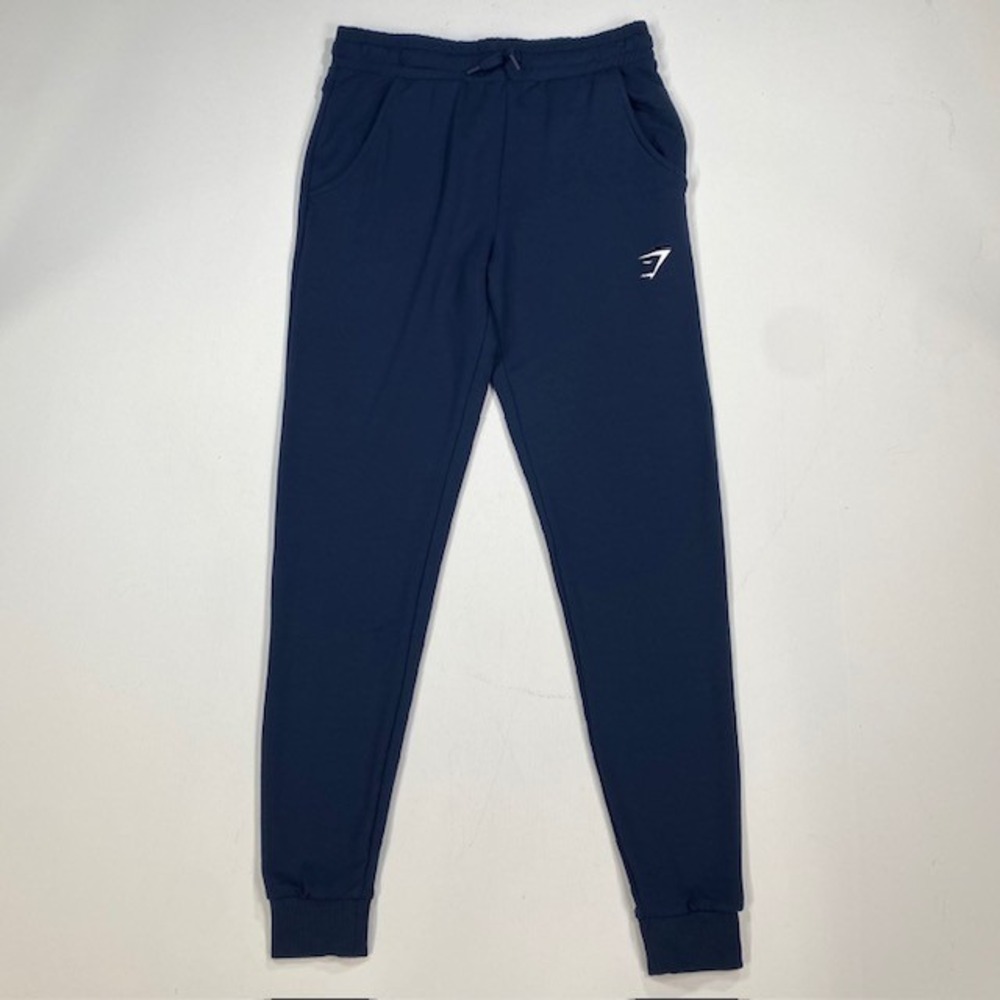 Gymshark Navy Blue Jogger Sweatpants XS Gym Athletic Training‎ Logo Pants